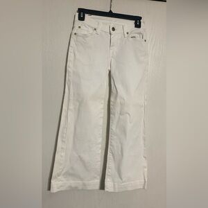 7 for All Mankind White Flare Crop Jeans